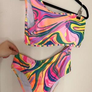 SHEIN Multicolor Swirl Bikini